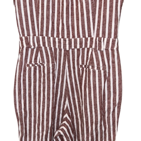 Boden Verity Red & White Striped Linen Blend Cropped Jumpsuit - 6 - Picture 11 of 15